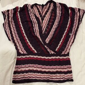 Express Multicolor V-Neck Sweater